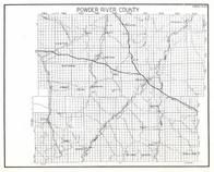 Powder River County, Custer National Forest, Sonnette, Broadus, Graham, Bay Horse, Sayle, Otter, Moorhead, Biddle, Montana State Atlas 1950c